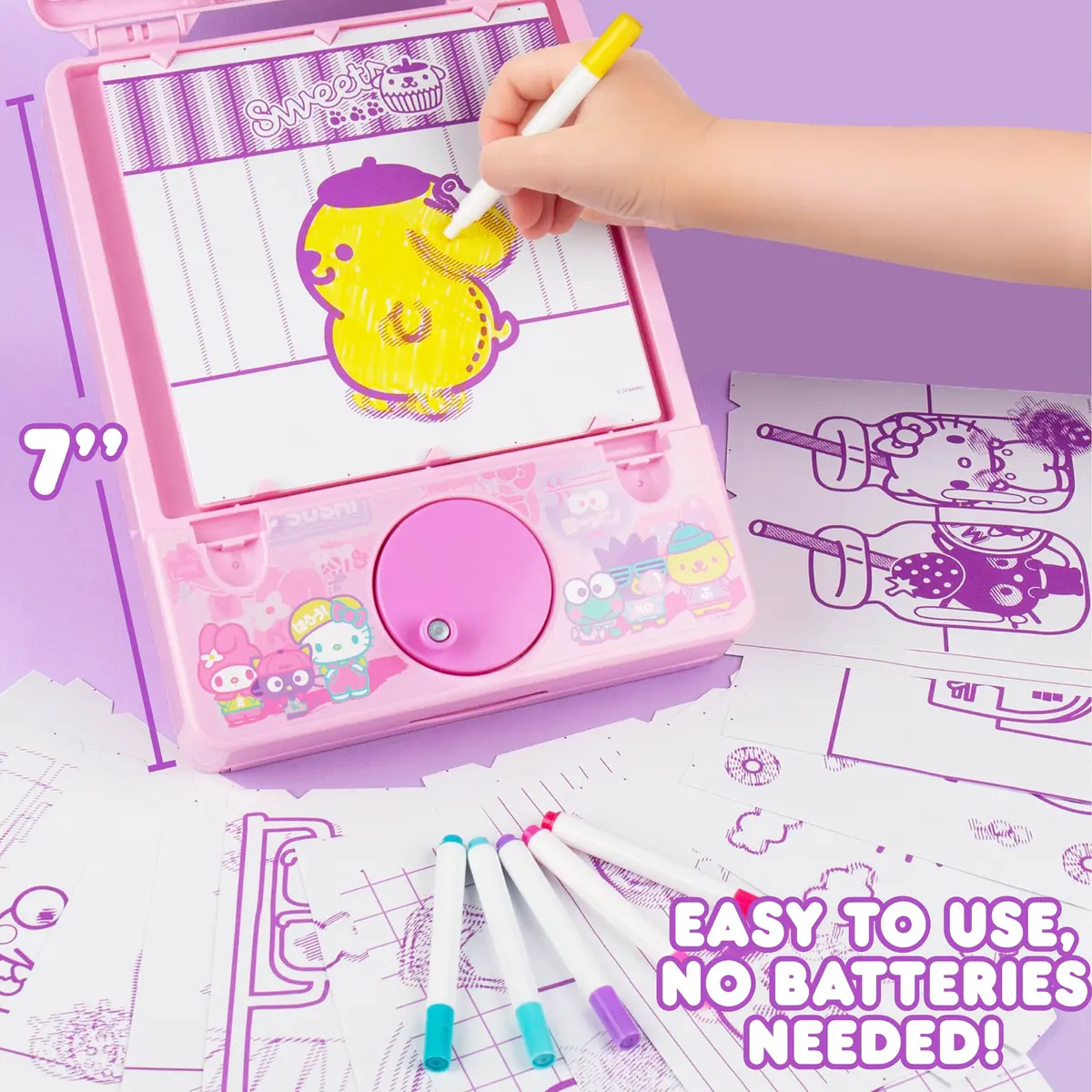 Hello Kitty and Friends Color Motion Animation Tablet | 20 Design Inserts, 6 Markers, Plastic - view 6