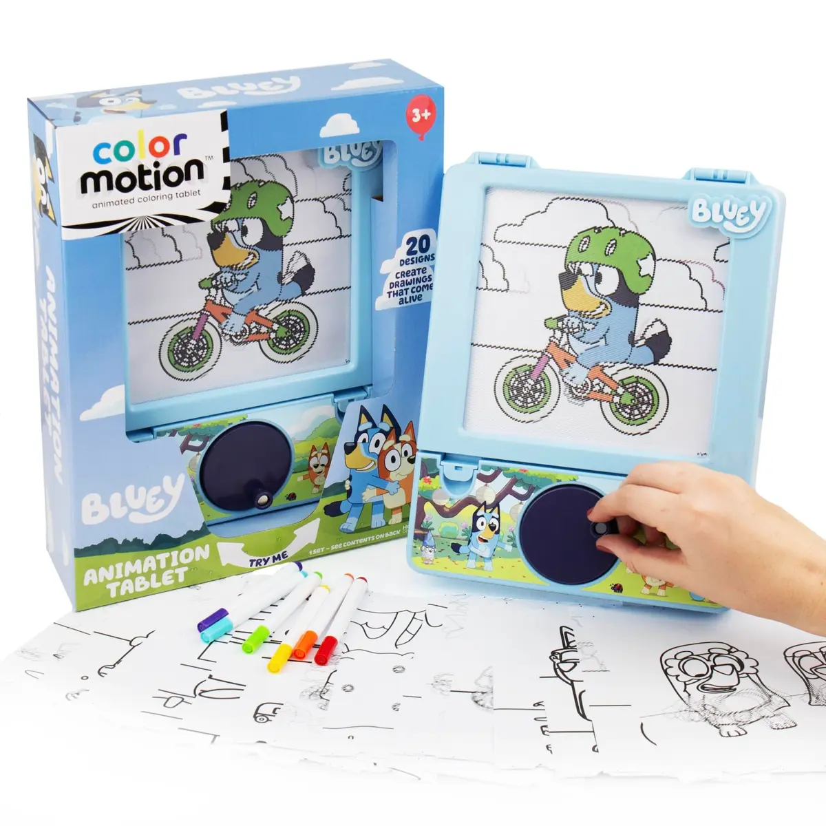 Bluey Color Motion Animation Tablet with 20 Design Inserts & 6 Markers | Interactive Drawing Pad for Kids - main product image