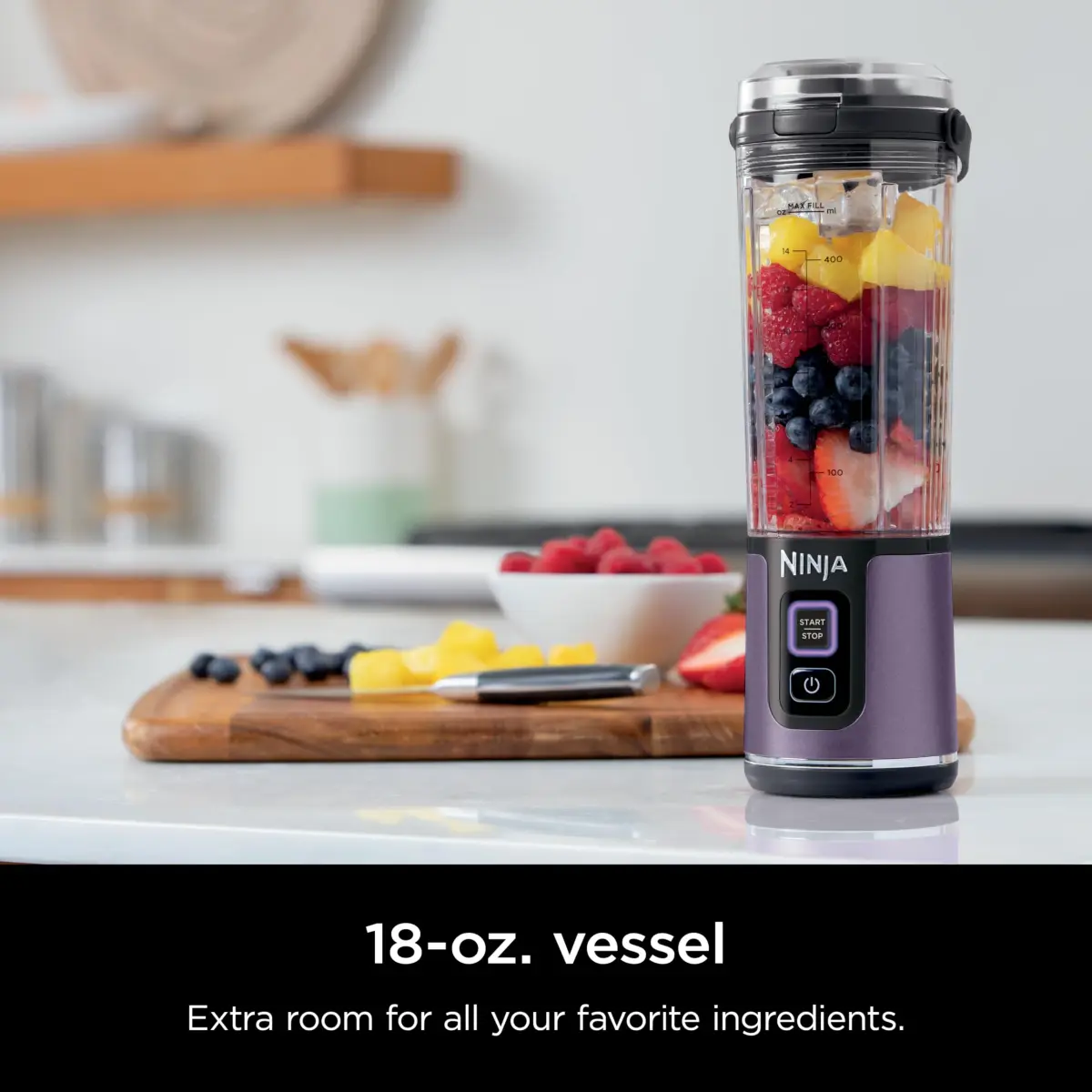 Ninja Blast Portable Blender, Cordless 18oz, Purple BC151PL | Blends Ice & Frozen Fruit Anywhere - view 2