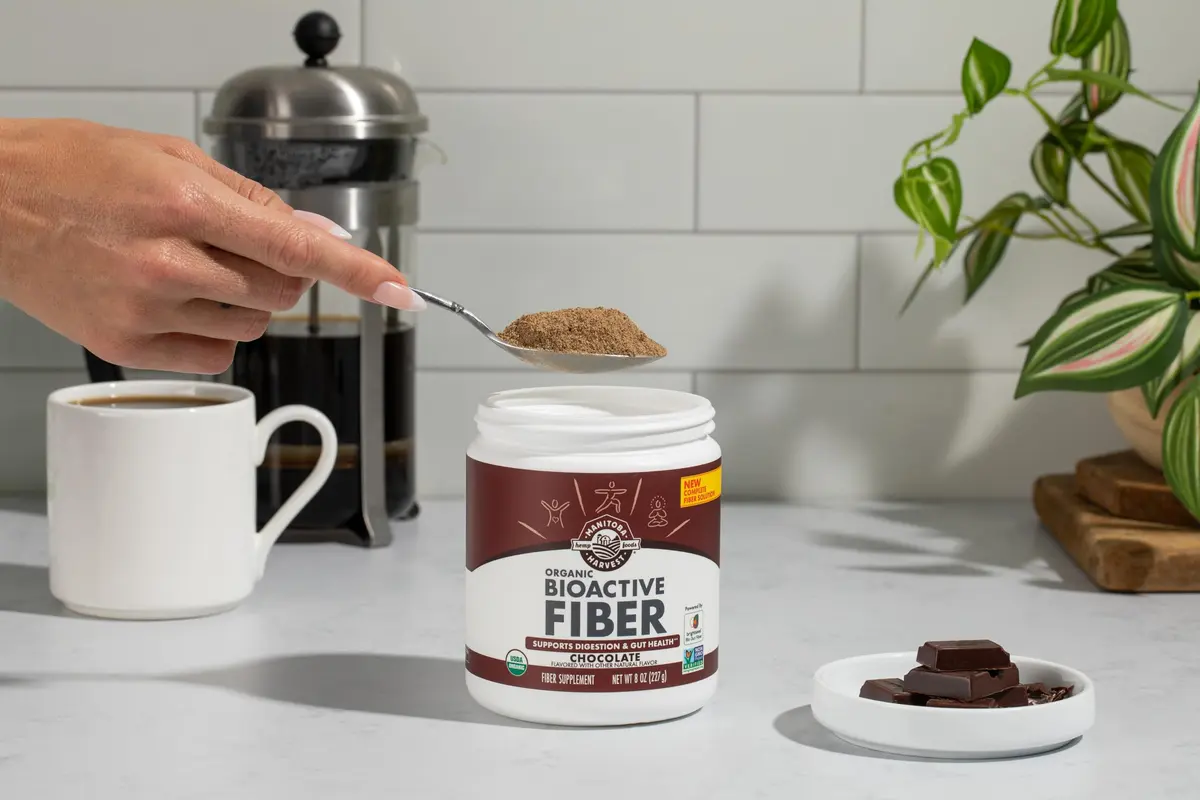 Manitoba Harvest Organic BioActive Fiber Supplement with 7g Fiber per Serving | Digestive Hemp & Psyllium Husk Powder, Vegan & Kosher, 8oz, Chocolate - view 2