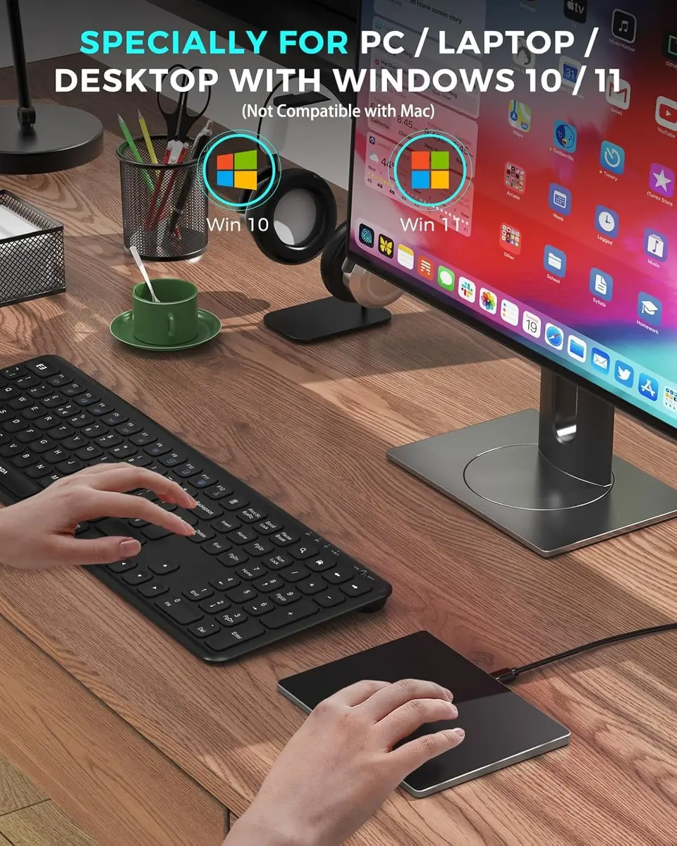 JOMAA Wired Touchpad 90x130mm | Multi-Gesture Control for Windows/Linux (70-120 chars) - view 7