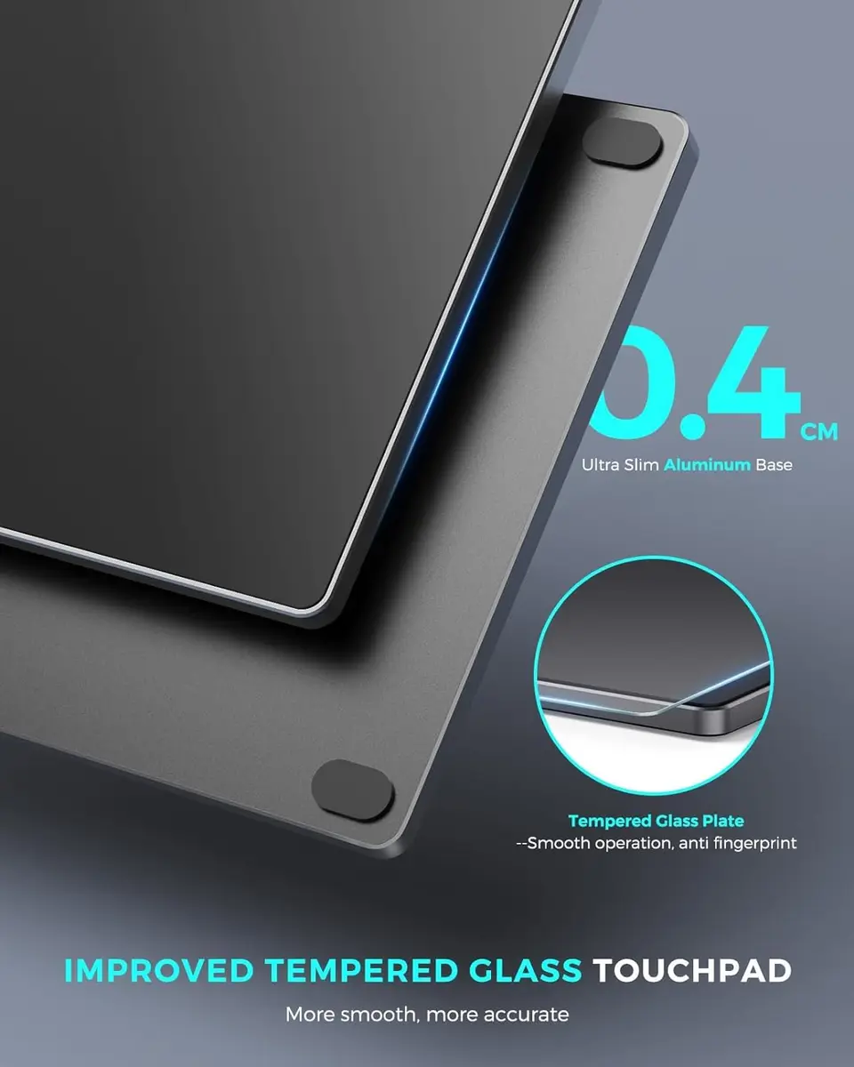 JOMAA Wired Touchpad 90x130mm | Multi-Gesture Control for Windows/Linux (70-120 chars) - view 3