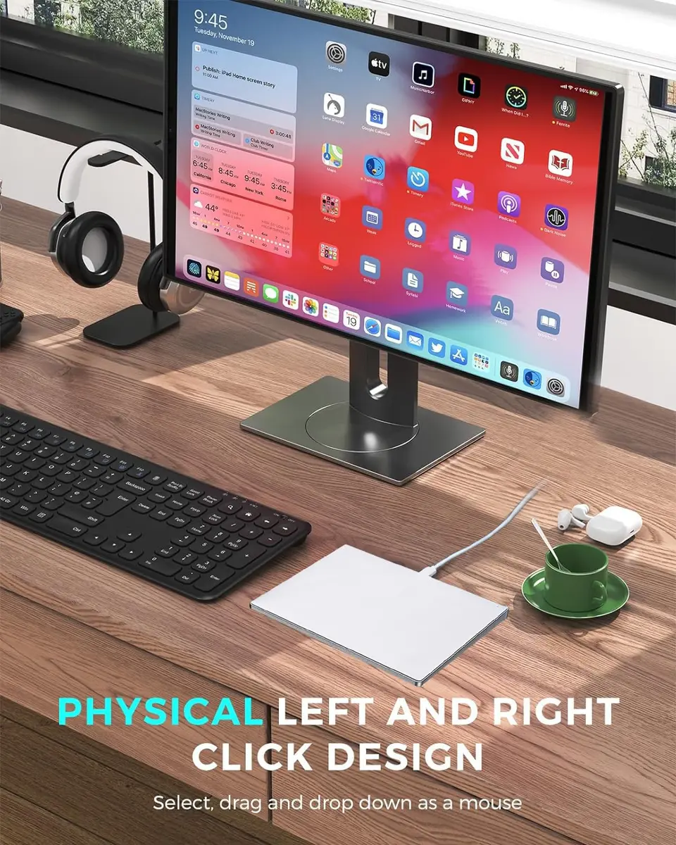 JOMAA Wired Touchpad with Multi-Gesture Control, Glass Panel & Aluminum Alloy Casing | 90x130mm - view 3