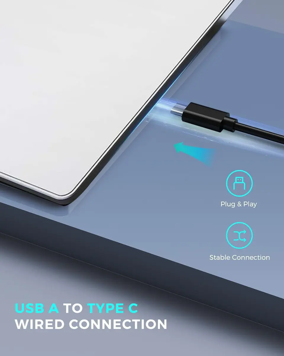 JOMAA Wired Touchpad with Multi-Gesture Control, Glass Panel & Aluminum Alloy Casing | 90x130mm - view 4