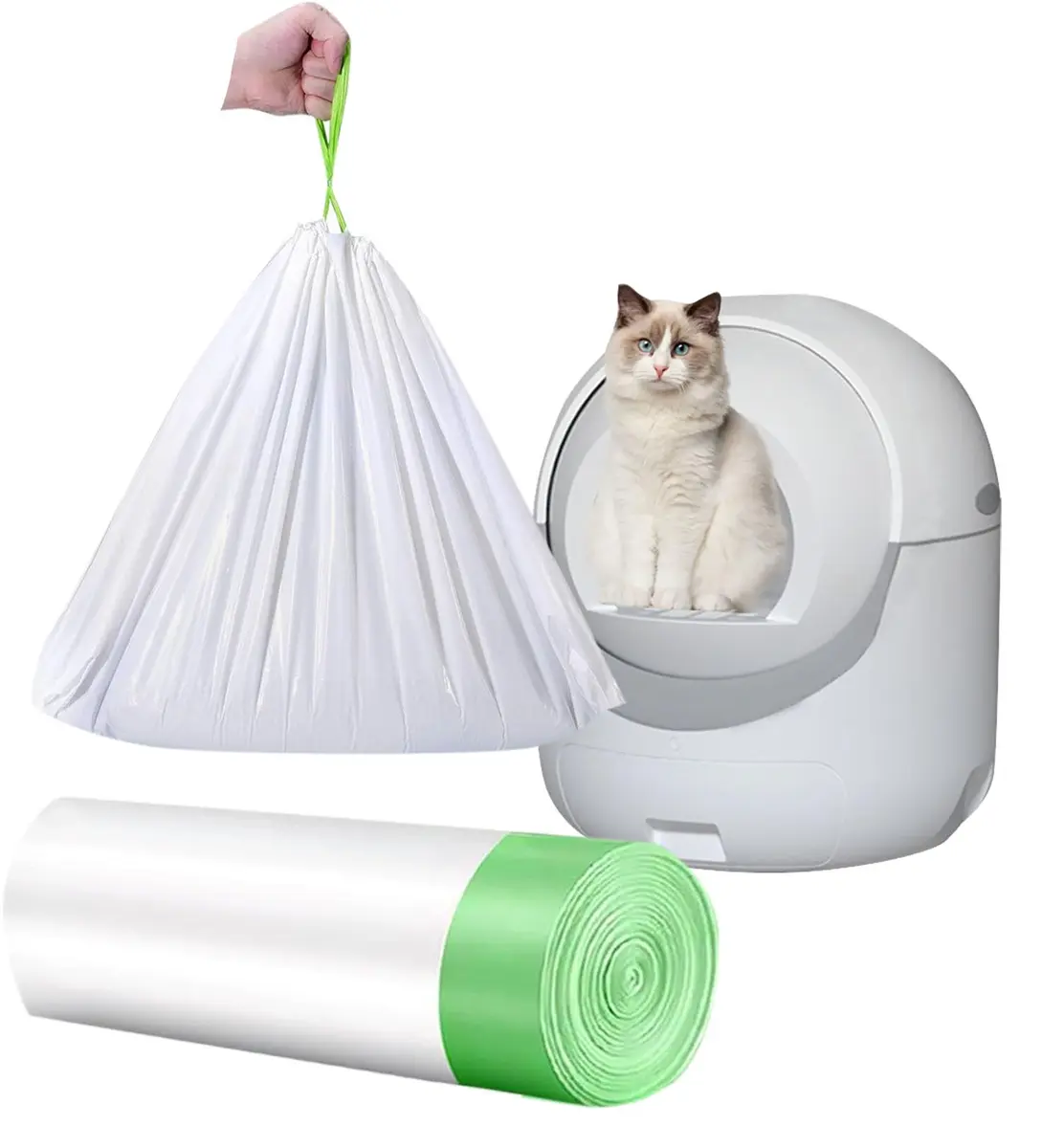 YYaaloa Waste Bag 20 Count | Super Thick 2 Mil Drawstring Cat Litter Liners for Large & Multi-Cat Homes - main product image
