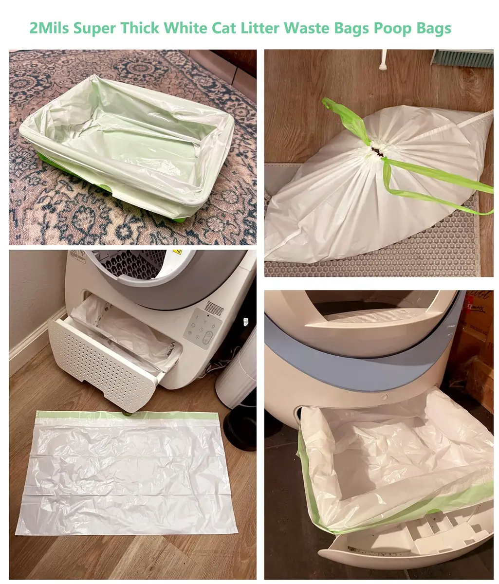 YYaaloa Waste Bag 20 Count | Super Thick 2 Mil Drawstring Cat Litter Liners for Large & Multi-Cat Homes - view 4