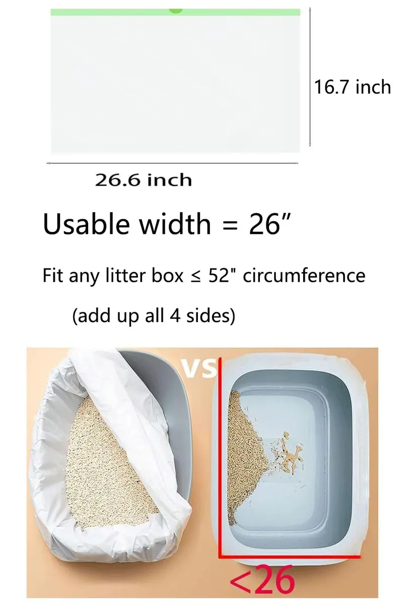 YYaaloa Waste Bag 40 Count | Super Thick 2 Mil Drawstring Cat Litter Liners for Jumbo & Multi-Cat Homes - view 2