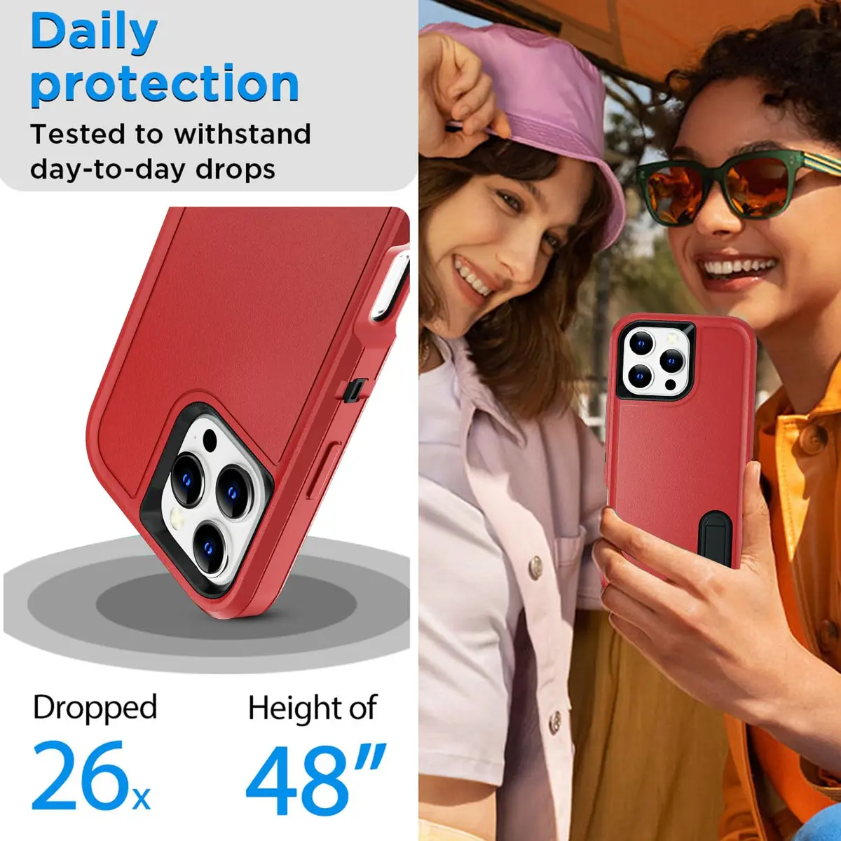 AICase for iPhone 16 Pro Case with Built-in Stand | Heavy Duty Drop Protection (70-120 chars) - view 7