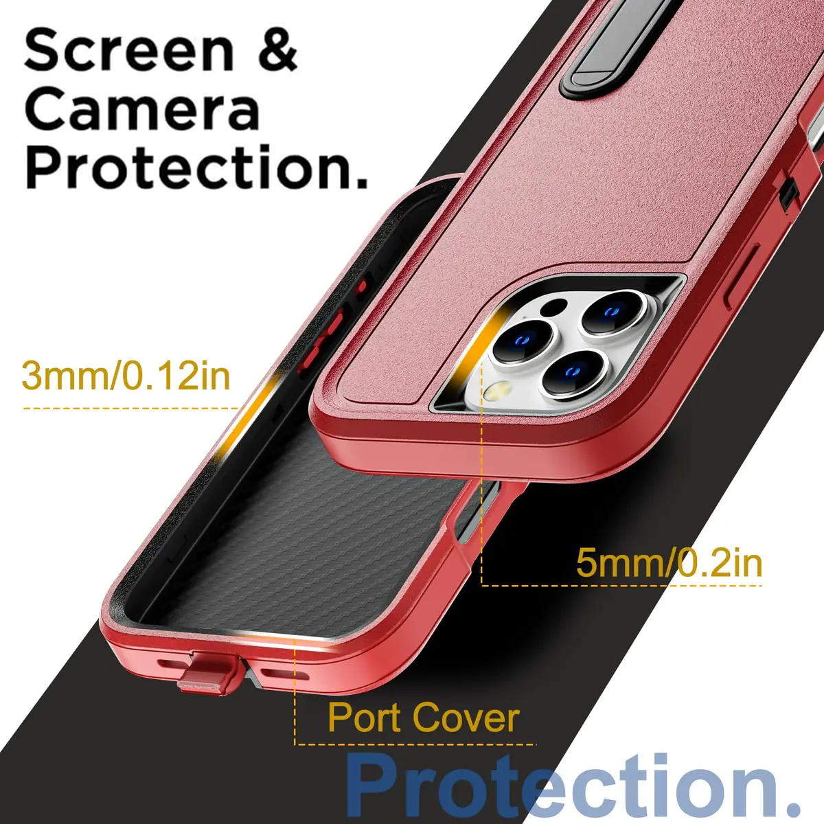 AICase for iPhone 16 Pro Case with Built-in Stand | Heavy Duty Drop Protection (70-120 chars) - view 4
