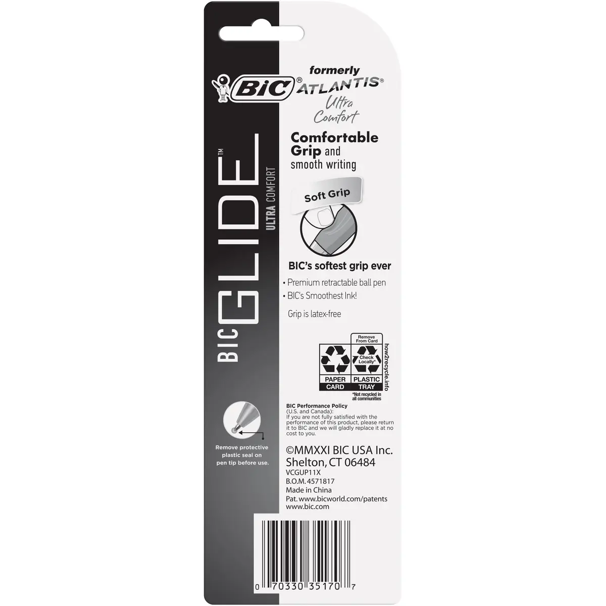 BIC Ballpoint Pens, Medium Point 1.0mm | Retractable | Ultra Comfort | Assorted Barrel Colors (3-Pack) - view 6