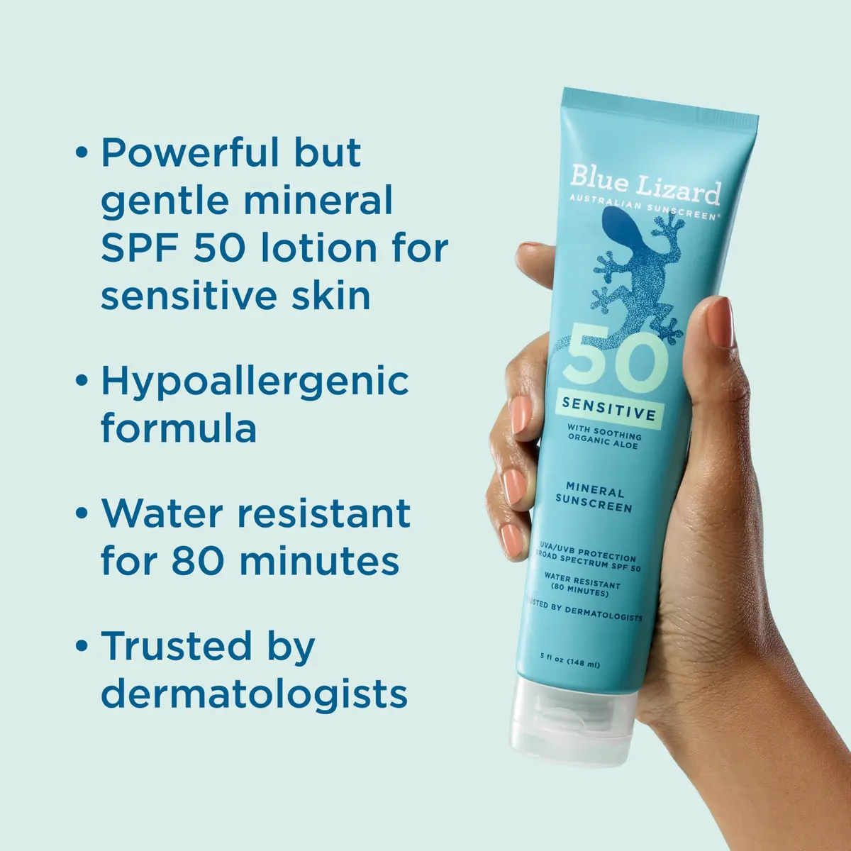 Blue Lizard Sensitive Mineral Sunscreen SPF 50+ 312ml (10 Fl Oz Pack of 2) | Dermatologist Trusted USA Import - view 2