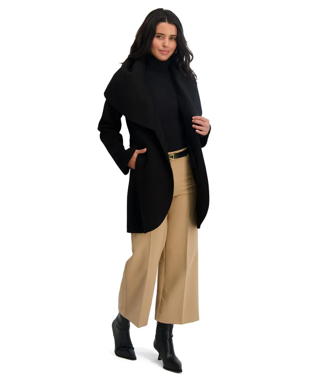 TAHARI Women's Marilyn Wool Blend Peacoat X-Large | Double-Faced Wool, Removable Belt, Fall & Winter - view 2