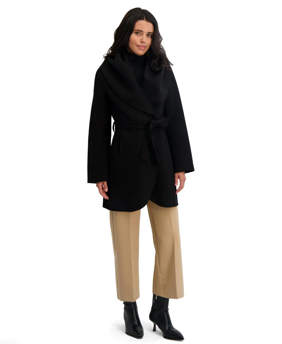 TAHARI Women's Marilyn Wool Blend Peacoat X-Large | Double-Faced Wool, Removable Belt, Fall & Winter - view 3