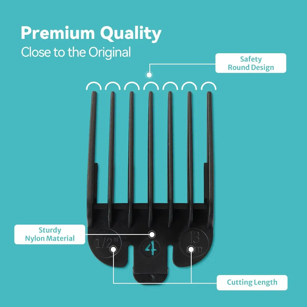 LAVEST Black 10 Piece Clipper Guard Set with Holder | Fits Wahl Clippers, 1/16" to 1" Lengths - view 6