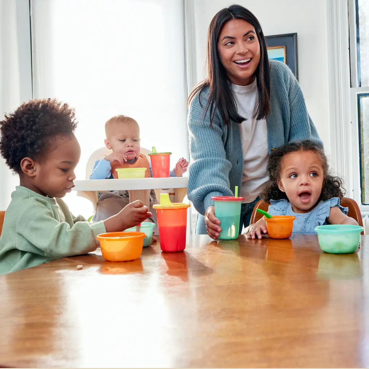 The First Years Take & Toss Straw Cups - 296ml (10 Fl Oz) - 20 Count | Spill-Proof Toddler Cups for Daycare & Travel - view 4