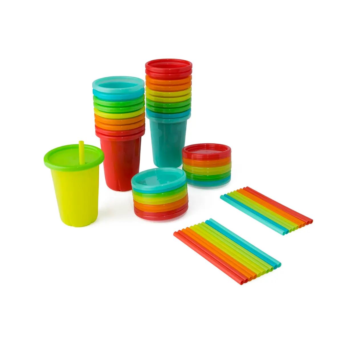 The First Years Take & Toss Straw Cups - 296ml (10 Fl Oz) - 20 Count | Spill-Proof Toddler Cups for Daycare & Travel - main product image
