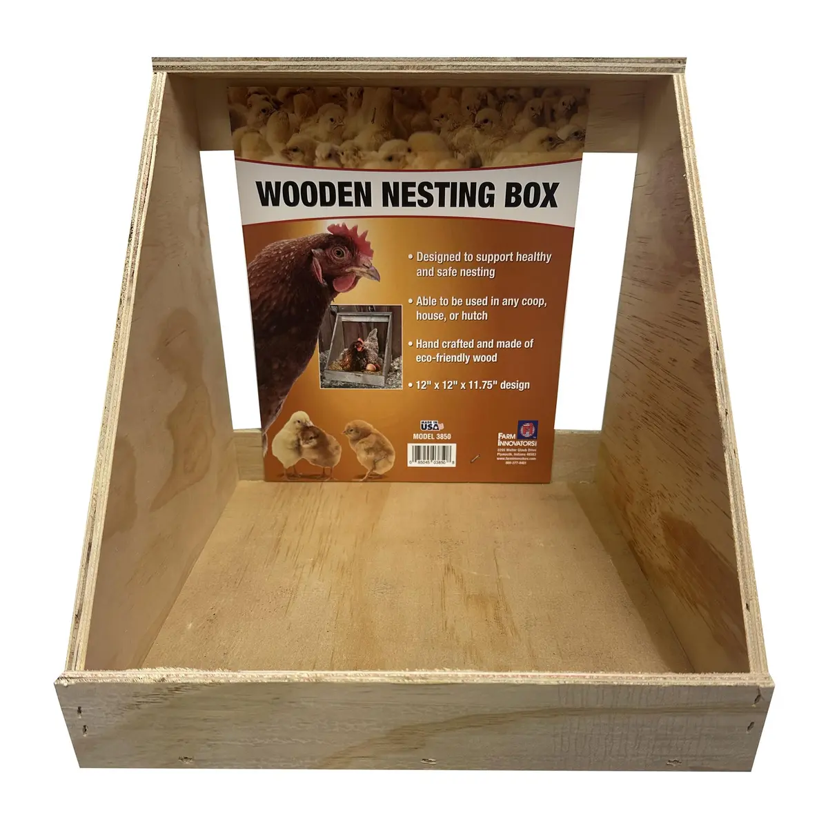 Farm Innovators Handcrafted Wood Chicken Nesting Box 3-Pack | Secure, Fully Assembled, Versatile - view 2