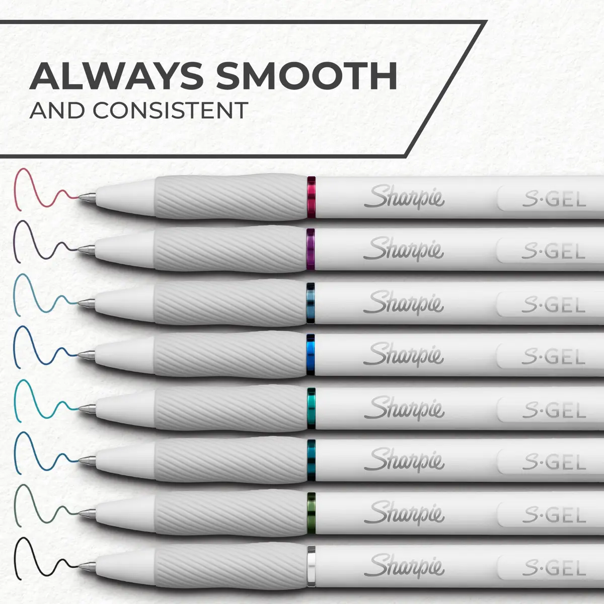 Sharpie S-Gel Pens, Fashion Barrel White Pearl, Medium Point (0.7mm), Bold Ink Colors | Vivid, Smear-Free Writing - view 3