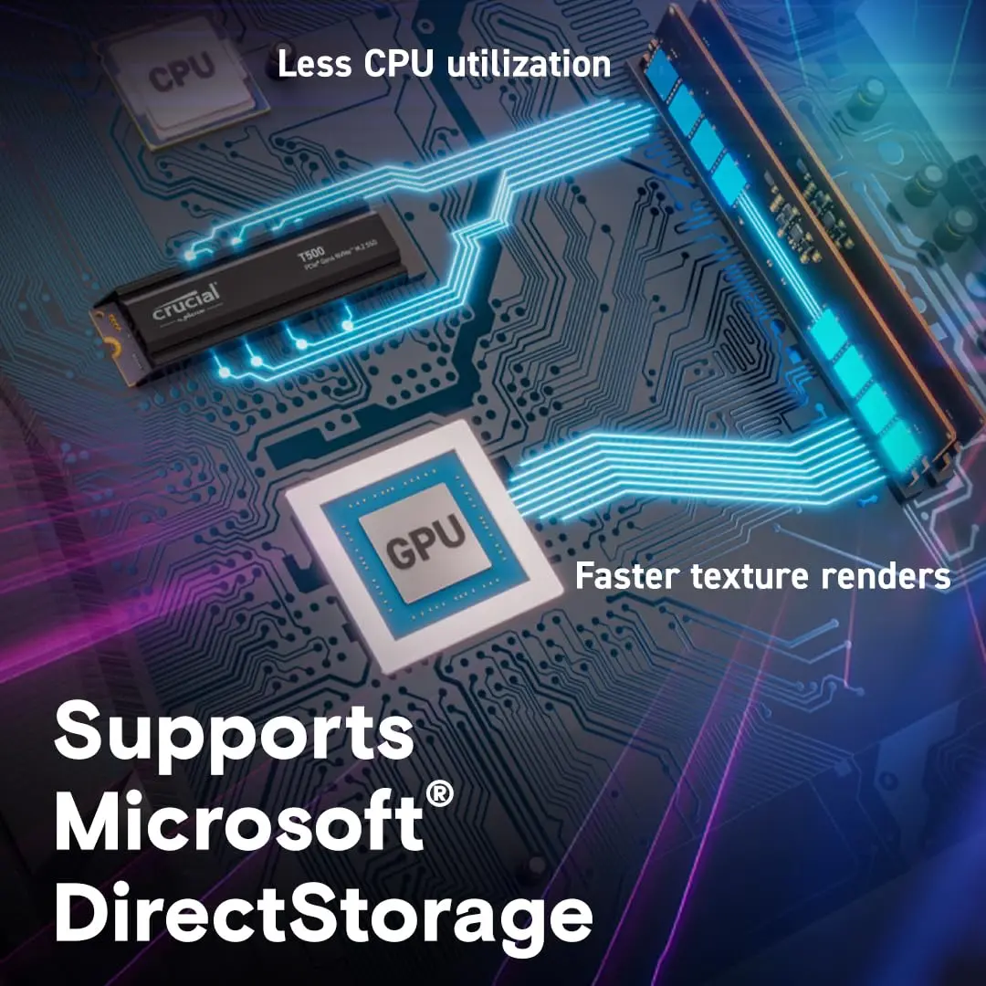 Crucial T500 4TB PCIe Gen4 NVMe M.2 SSD | Up to 7,000MB/s Read, 6,900MB/s Write, 1.05M/1.05M IOPS - view 5
