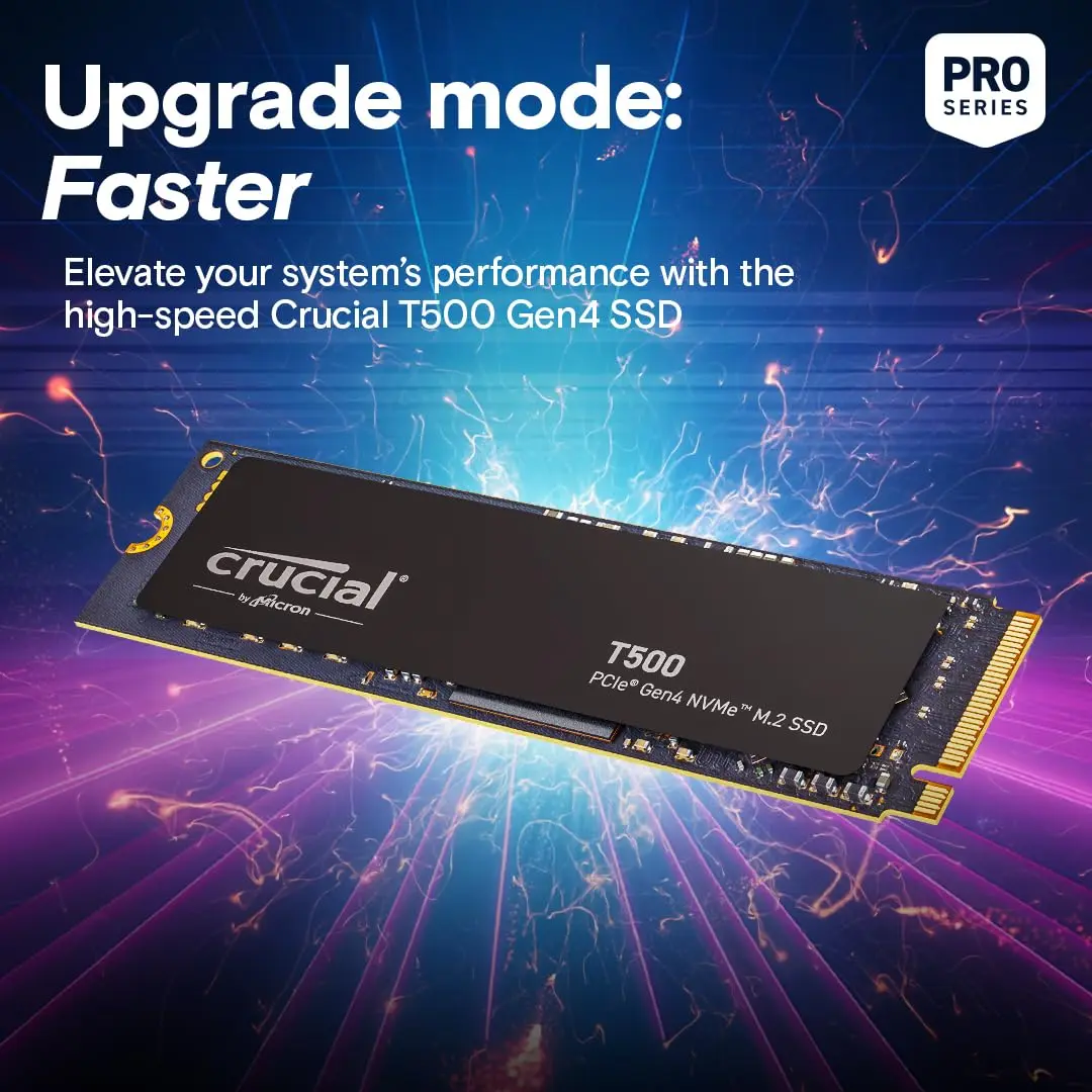 Crucial T500 4TB PCIe Gen4 NVMe M.2 SSD | Up to 7,000MB/s Read, 6,900MB/s Write, 1.05M/1.05M IOPS - view 6