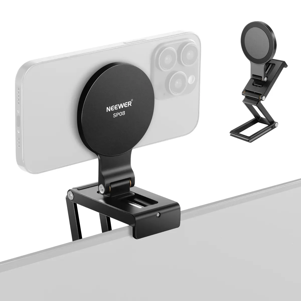 NEEWER SP08 Continuity Camera Mount for Desktop Monitor, Magnetic Tri Fold with Arca Type Base, 157g (5.5oz) Aluminum Alloy - main product image