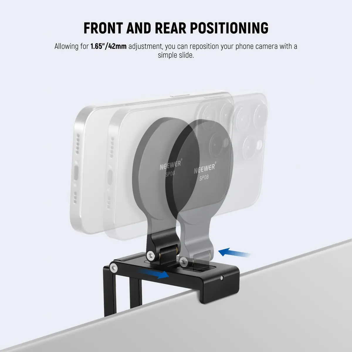 NEEWER SP08 Continuity Camera Mount for Desktop Monitor, Magnetic Tri Fold with Arca Type Base, 157g (5.5oz) Aluminum Alloy - view 5