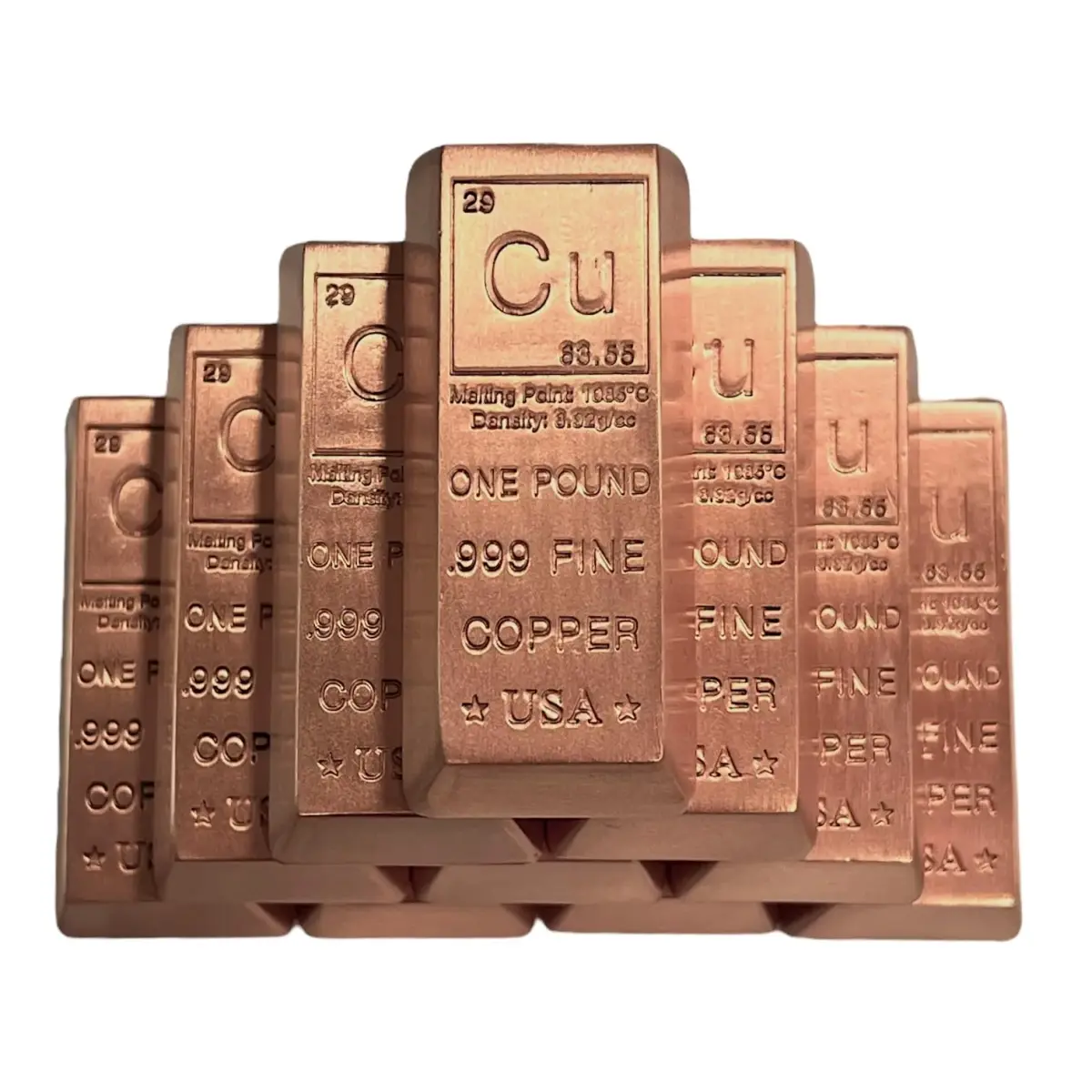Unique Metals 1 Pound Copper Bullion Bar Paperweight - 10x Bars (4.54 kg / 160 oz) | .999 Fine Ingot with Certificate of Authenticity - view 2