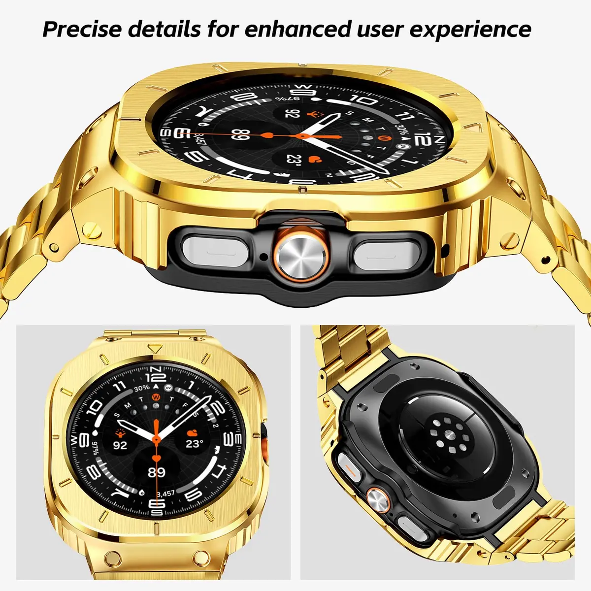 SUPLINK Stainless Steel Watch Band for Samsung Galaxy Watch Ultra 47mm | Adjustable Metal Strap - view 3