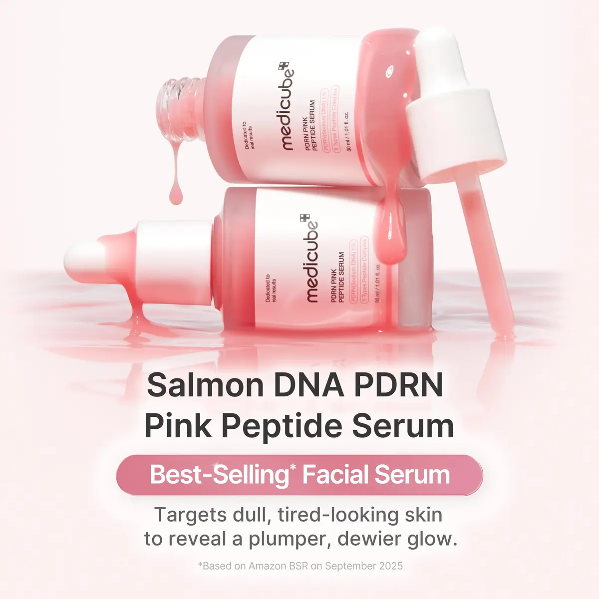 medicube PDRN Pink Peptide Serum with Salmon DNA 30ml (1.01 Fl Oz) | Hydrates & Revitalizes Skin - view 2
