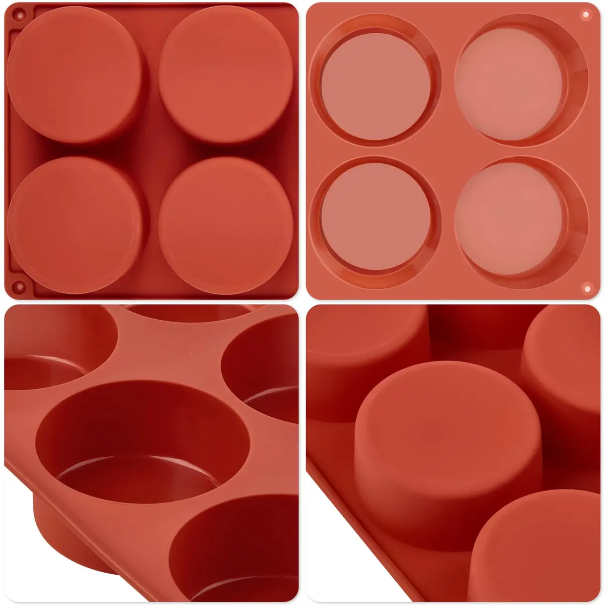 JOERSH Silicone Egg Bite Molds, 3 Inch Round, 12 Cavities (2-Pack) | Deep Molds for Breakfast Sandwiches & Frittatas - view 4