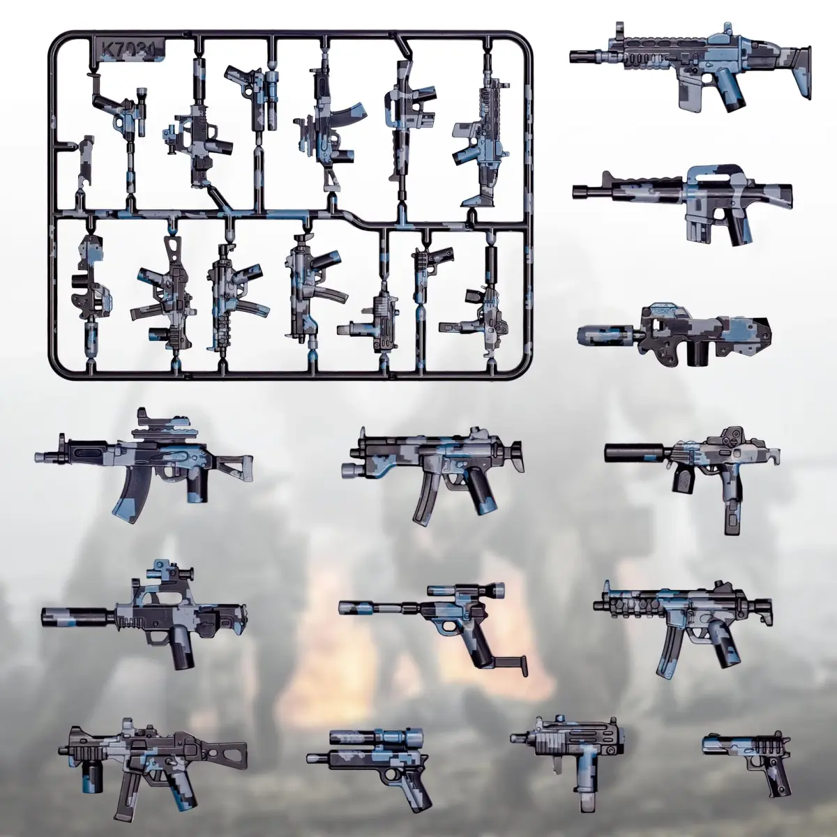 MaozyHomie German Camouflage Weapons Building Blocks - 5 Types Military Toy Accessory Pack - view 2
