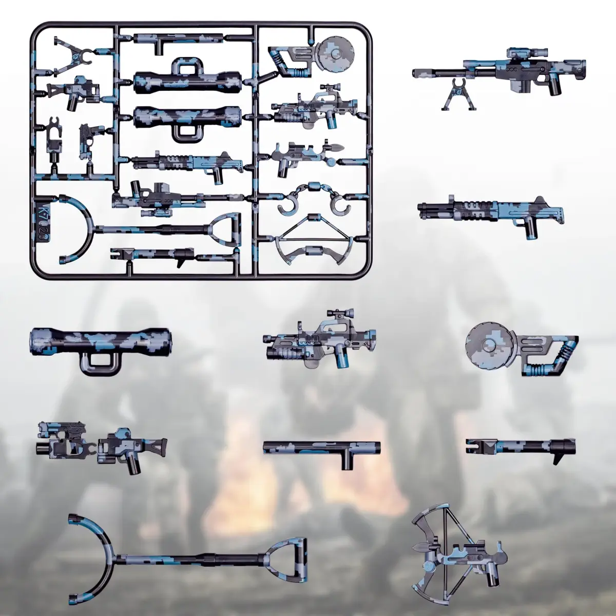 MaozyHomie German Camouflage Weapons Building Blocks - 5 Types Military Toy Accessory Pack - view 3