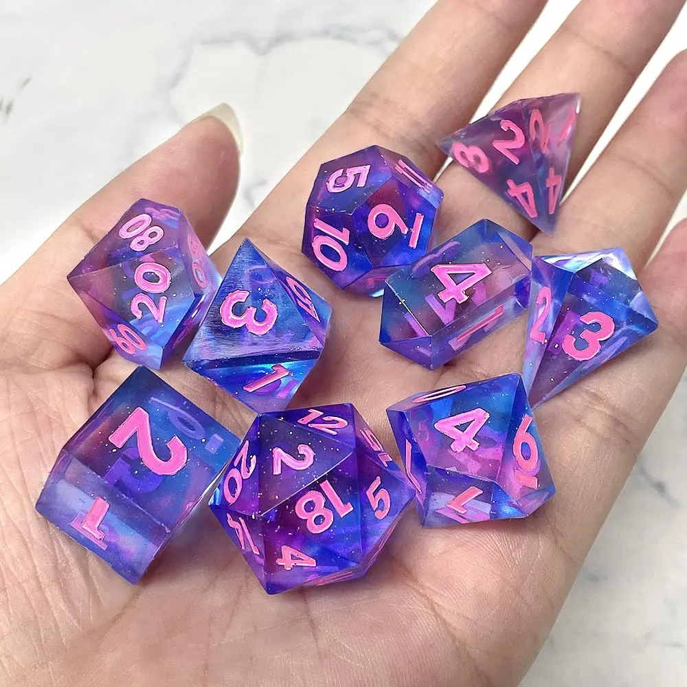 ResinWorld Upgraded 9-Piece Polyhedral Dice Mold with Pendant Crystal D4 | New Font, Easy Paint Fill - view 5