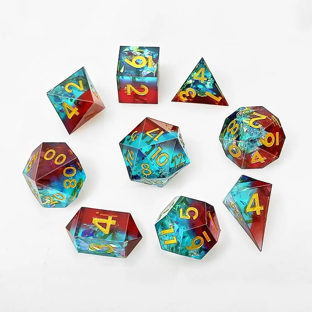 ResinWorld Upgraded 9-Piece Polyhedral Dice Mold with Pendant Crystal D4 | New Font, Easy Paint Fill - view 6
