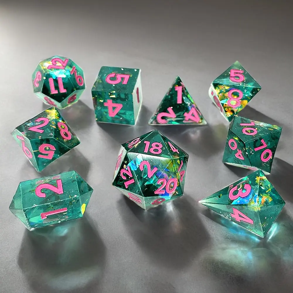 ResinWorld Upgraded 9-Piece Polyhedral Dice Mold with Pendant Crystal D4 | New Font, Easy Paint Fill - view 7