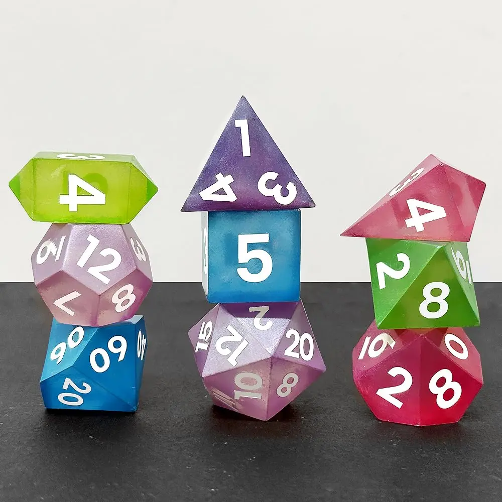 ResinWorld Upgraded 9-Piece Polyhedral Dice Mold with Pendant Crystal D4 | New Font, Easy Paint Fill - view 4