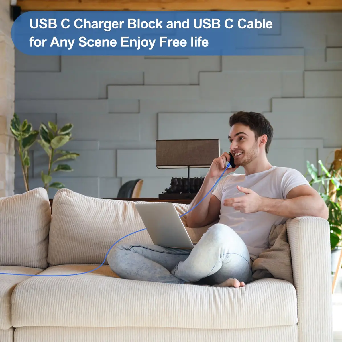 CSXZCOON 20W USB C Fast Charger & 10ft Type C to C Cable for iPhone & iPad | 60W Power, Long Cable, Safety - view 7