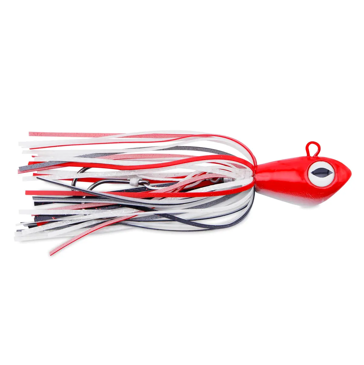 C&H Lures No Alibi Alien Jig Offshore Series, 4 oz (113 g) | Glow Red/Black Skirt, 5/0 Hooks, Upright Fast-Sinking Design - view 2