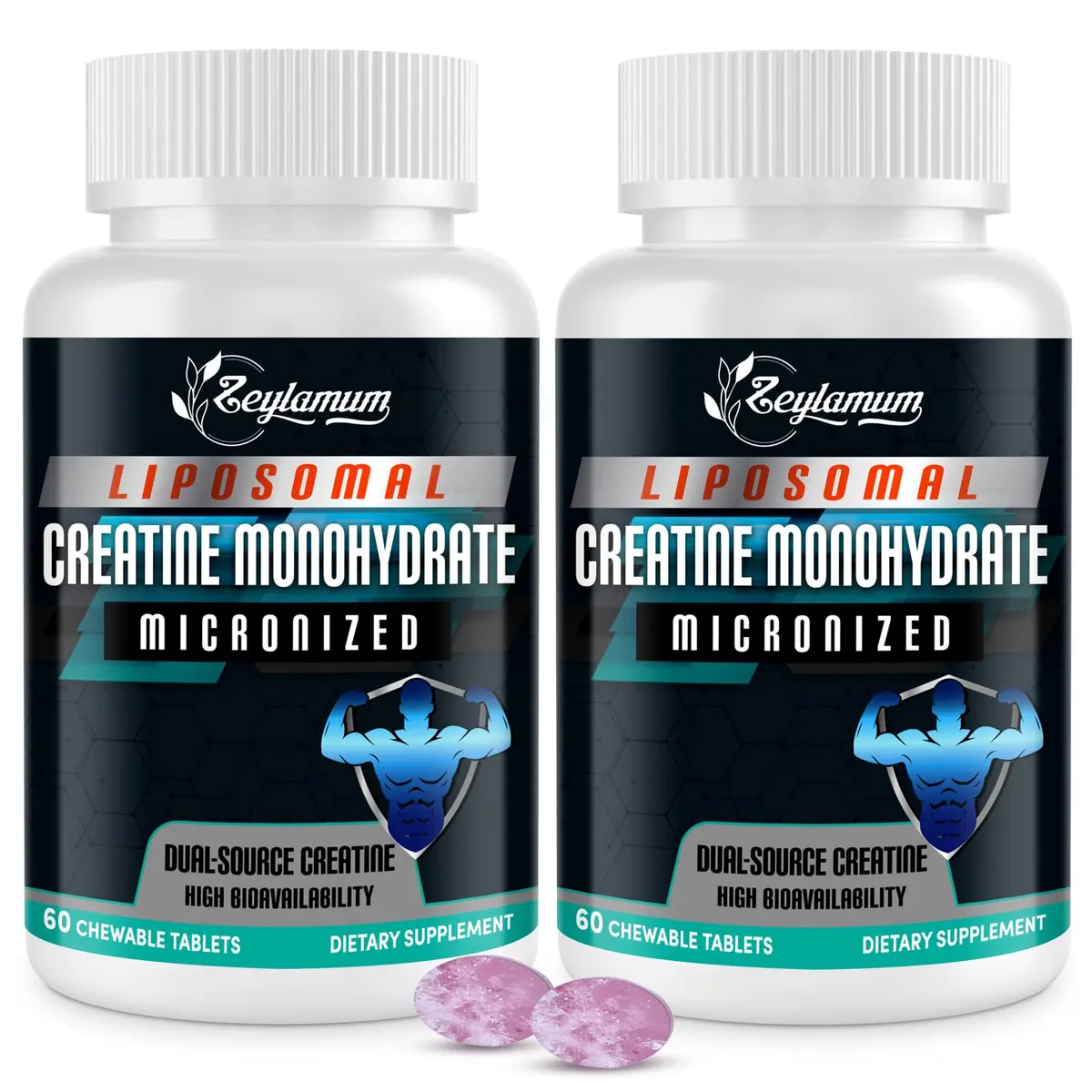 Zeylamum Liposomal Creatine Monohydrate Chewable Tablets 4220mg | Portable Creatine Supplement for Active Lifestyles - main product image