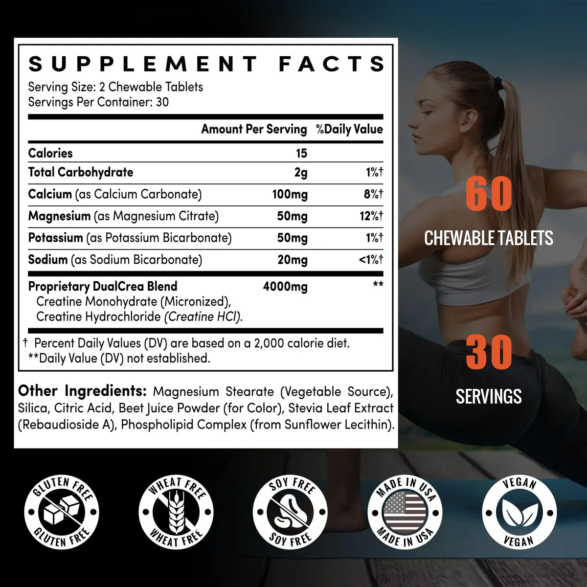 Zeylamum Liposomal Creatine Monohydrate Chewable Tablets 4220mg | Portable Creatine Supplement for Active Lifestyles - view 2