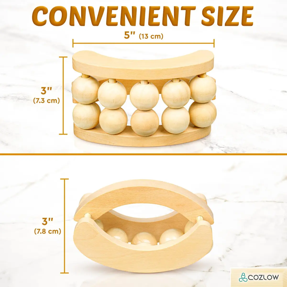 COZLOW Wooden Massage Ball Roller with 10 Rolling Balls | Deep Tissue Muscle Relief & Lymphatic Drainage - view 6