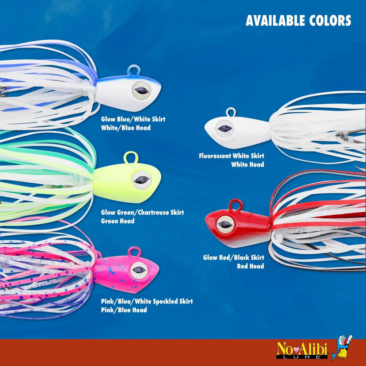 C&H Lures No Alibi Alien Jig Offshore Series, 6 oz / 170 g, Glow Red/Black Skirt, 7/0 Hooks | Versatile Saltwater Jig - view 7