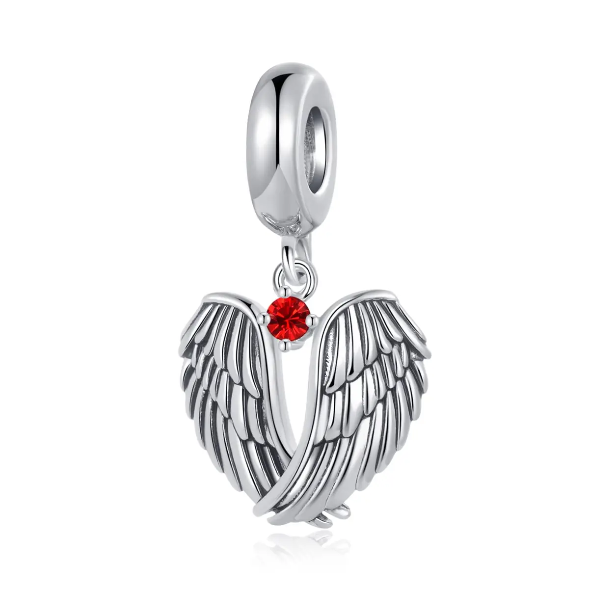 NARTGO Guardian Angel Red July Birthstone Charm with Lobster Clasp, 4.5mm-5.0mm Hole Diameter | Authentic USA Import - main product image