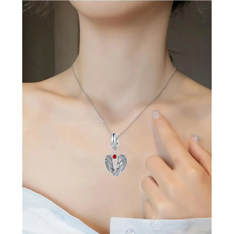 NARTGO Guardian Angel Red July Birthstone Charm with Lobster Clasp, 4.5mm-5.0mm Hole Diameter | Authentic USA Import - view 8