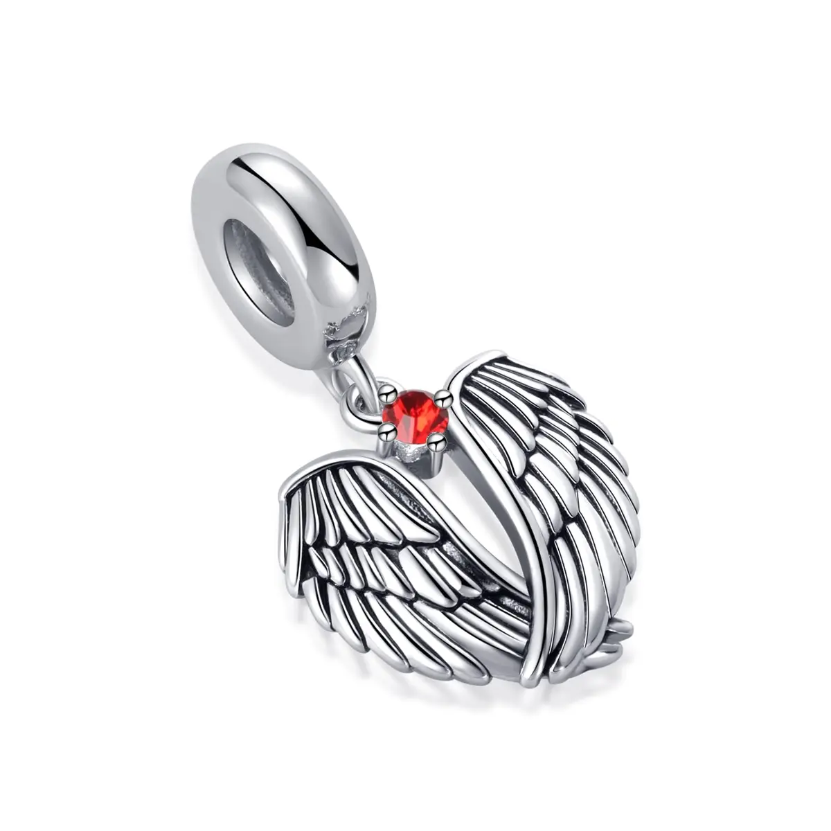 NARTGO Guardian Angel Red July Birthstone Charm with Lobster Clasp, 4.5mm-5.0mm Hole Diameter | Authentic USA Import - view 2