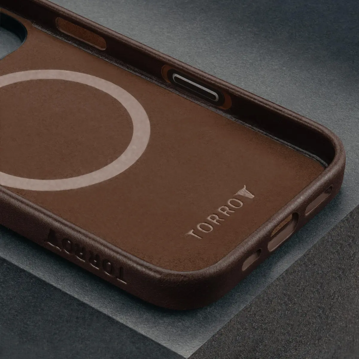 TORRO Leather Case for iPhone 16 Pro Max – Slim MagSafe Compatible Bumper (Dark Brown) - view 5