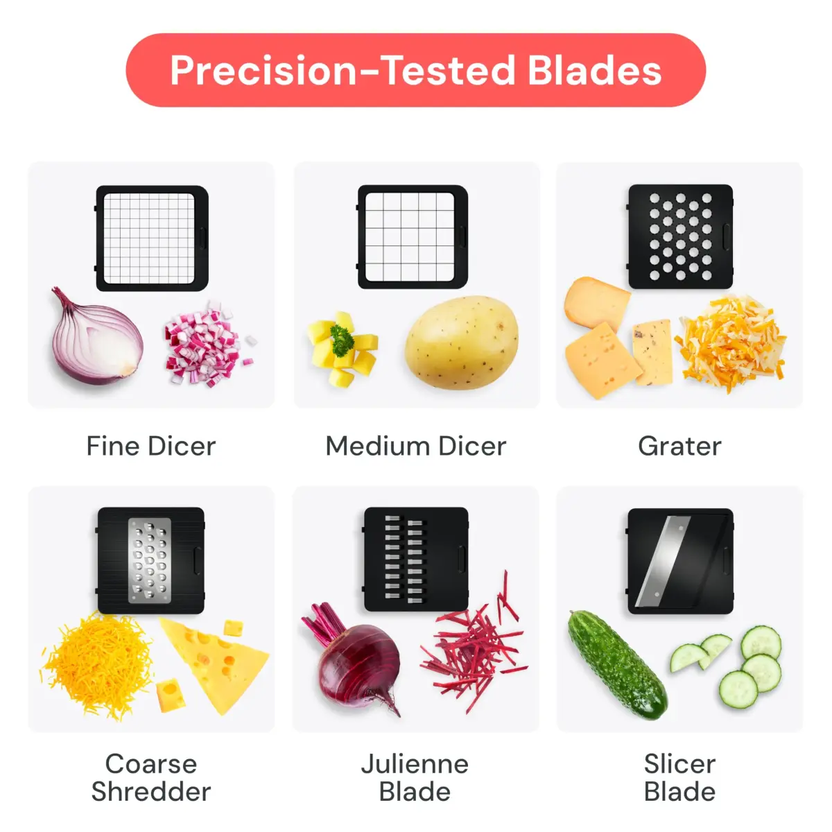 Fullstar Pro Core Vegetable Chopper & Mandoline Slicer 6-in-1 | 6 Stainless Steel Blades + Container - view 4