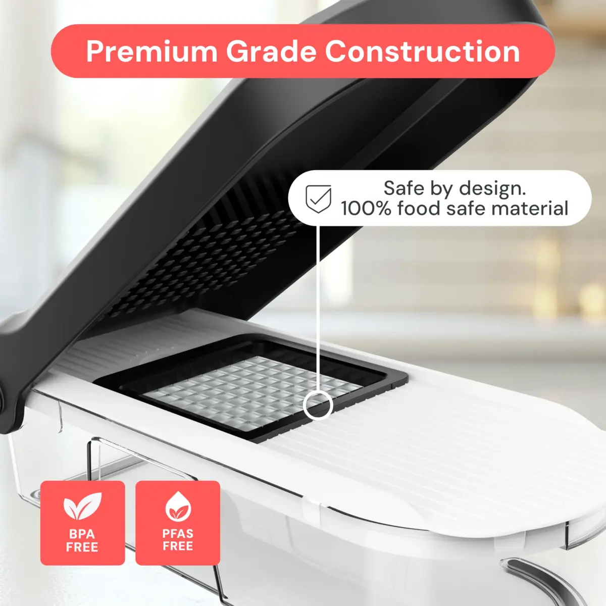 Fullstar Pro Core Vegetable Chopper & Mandoline Slicer 6-in-1 | 6 Stainless Steel Blades + Container - view 5