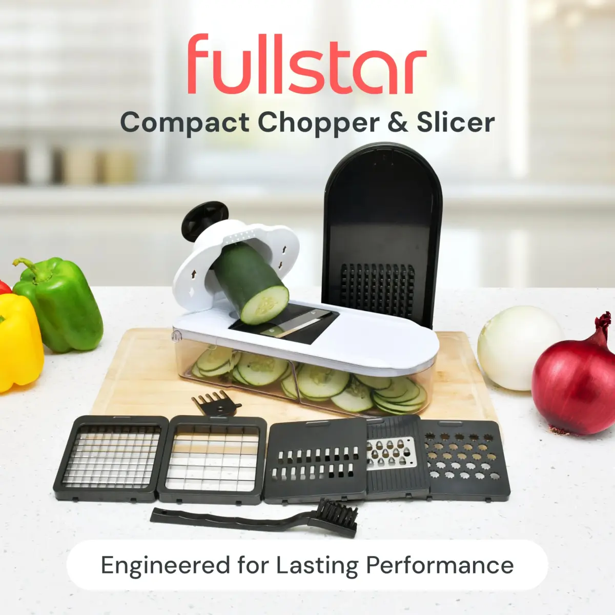 Fullstar Pro Core Vegetable Chopper & Mandoline Slicer 6-in-1 | 6 Stainless Steel Blades + Container - view 2