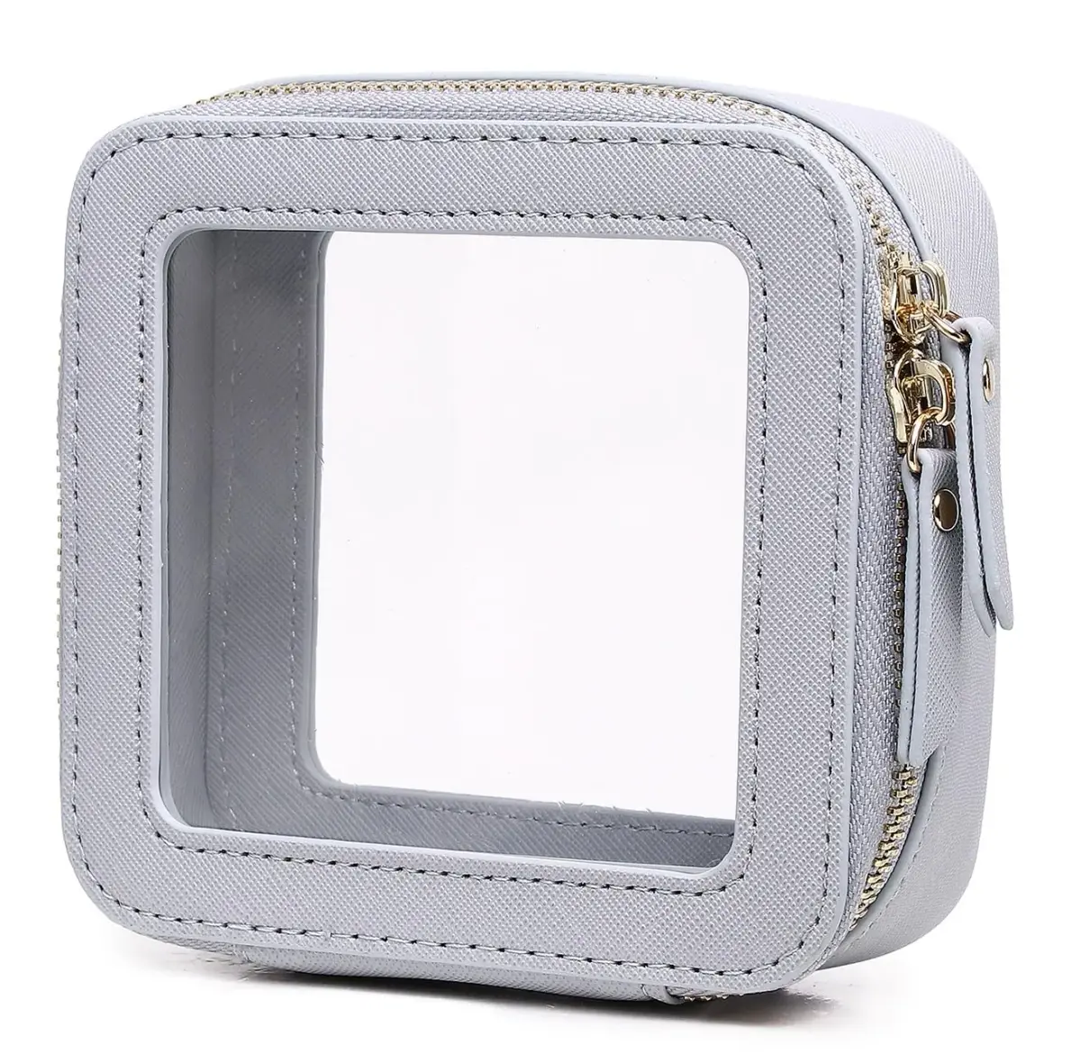 Pinkmik A1/Gray MINI-1 Clear Travel Cosmetic Case - TSA Approved Mini Makeup Bag - main product image